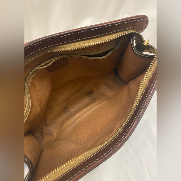 Celine Vintage Triomphe Canvas, Macadam Leather Clutch Wristlet Cosmetic Pouch - Picture 7 of 11